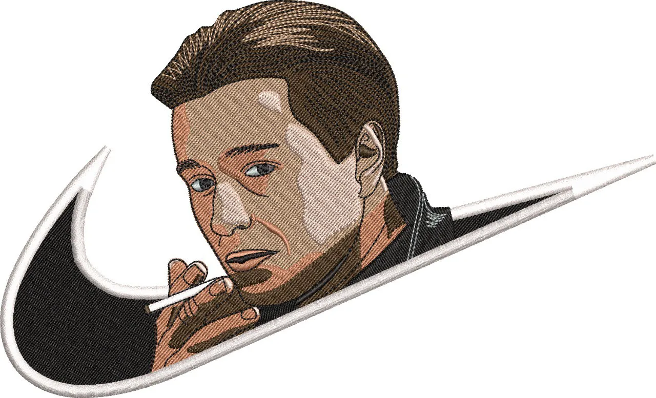 Alternative view of  Embroidered Man Smoking in Nike Swoosh 