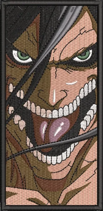 Alternative view of  Eren Yeager Attack Titan Face Close Up 