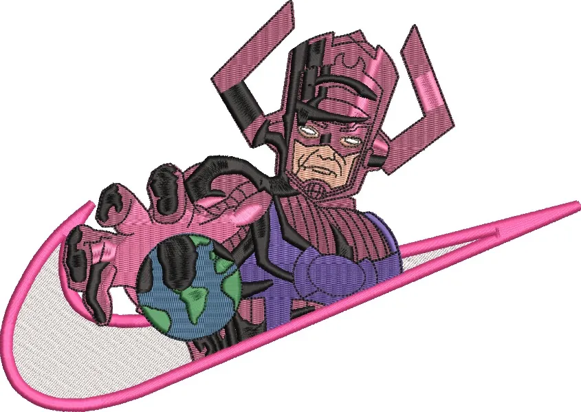 Alternative view of  Galactus Holding Earth in Pink Nike Logo 