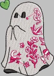 Alternative view of  Ghost with Pink Floral Embroidery 