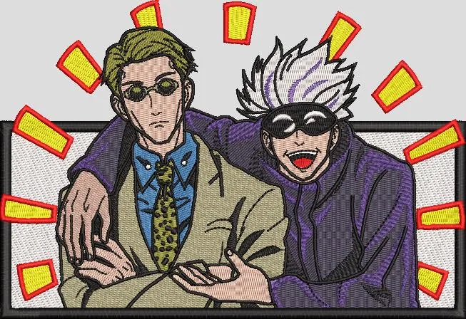 Alternative view of  Gojo Satoru and Kento Nanami Embroidered Patch 