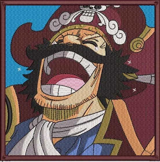 Alternative view of  Gol D Roger Laughing Embroidery Style 