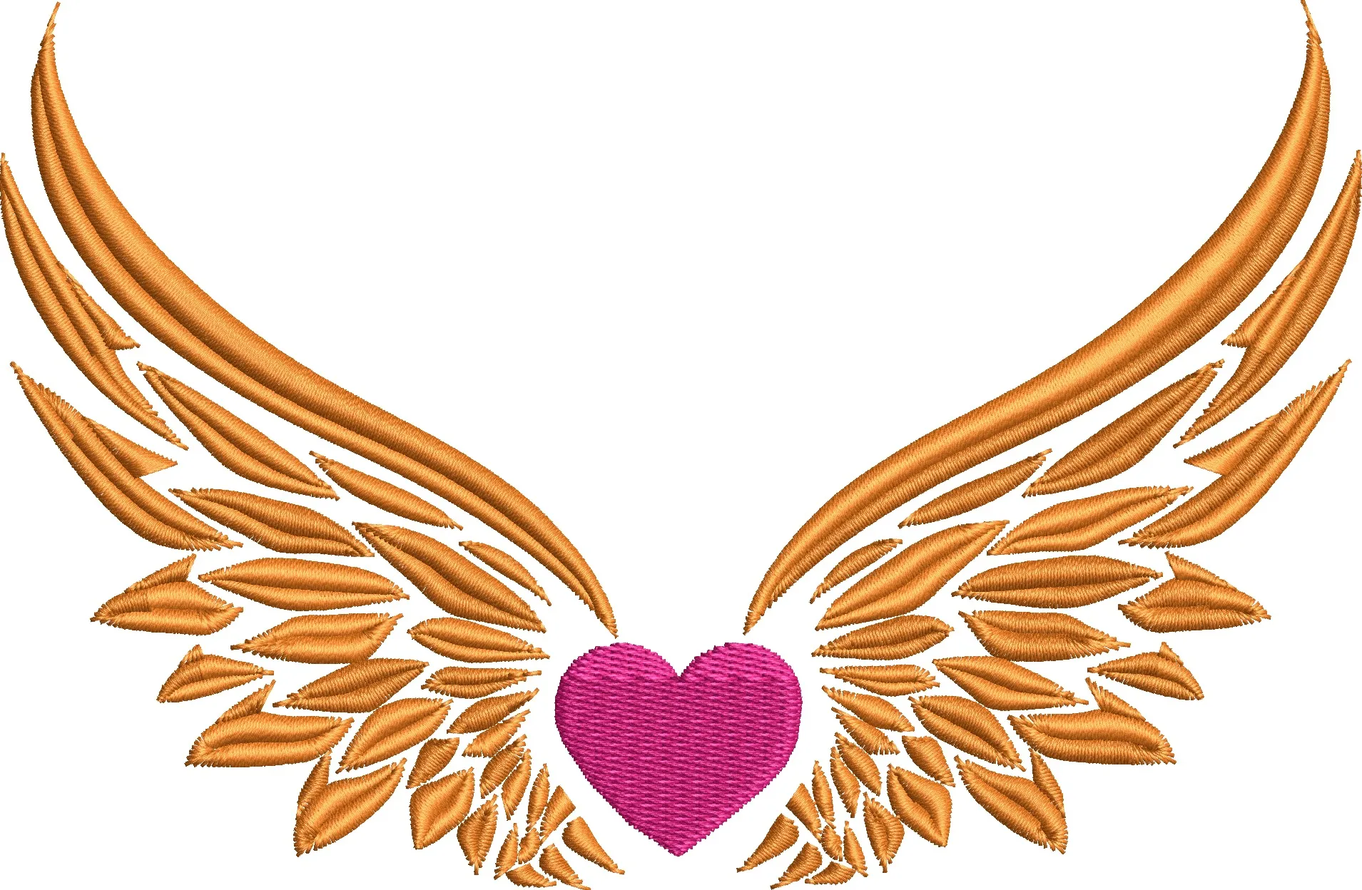 Alternative view of  Gold Angel Wings with Pink Heart 
