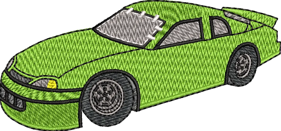 Alternative view of  Green Race Car Embroidery Patch 