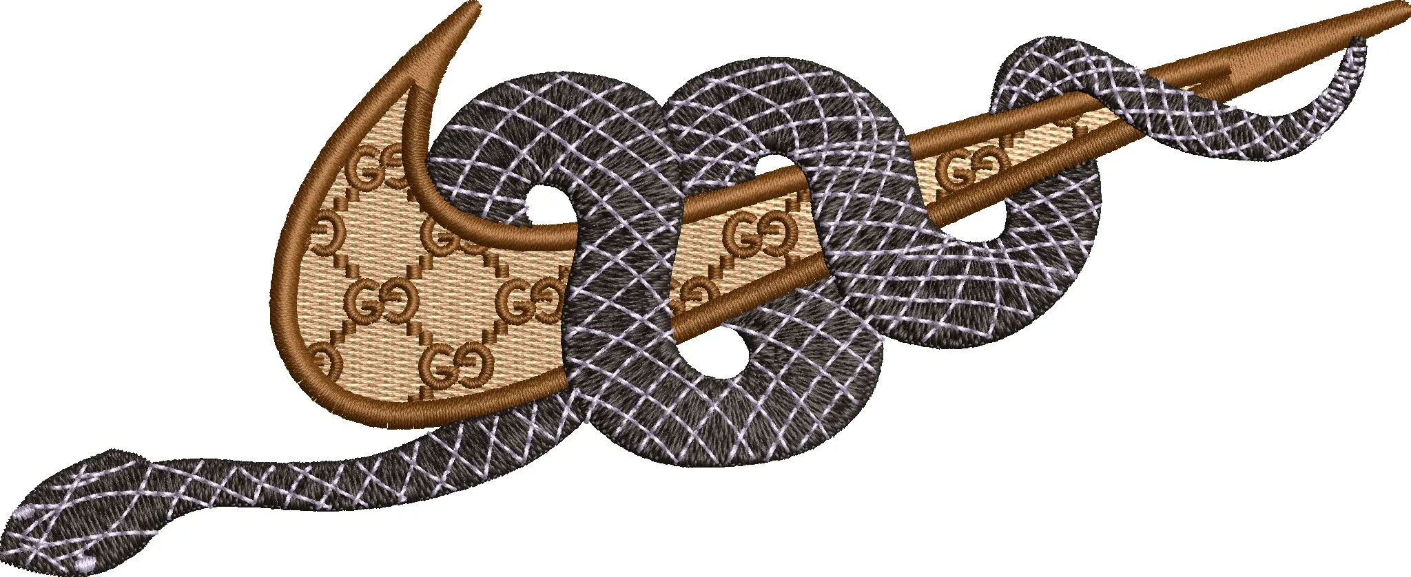 Alternative view of  Gucci Nike Logo with Snake Embroidery 