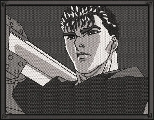 Alternative view of  Guts from Berserk Monochrome Portrait 