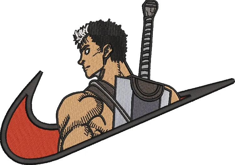 Alternative view of  Guts from Berserk in Nike Swoosh Logo 