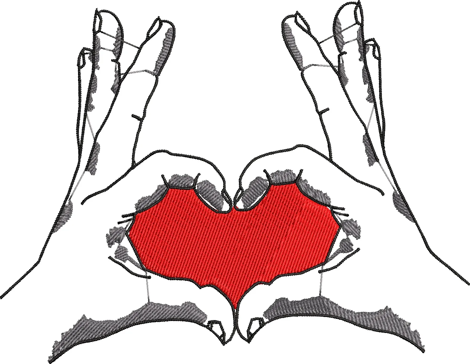 Alternative view of  Hands Forming Red Heart Shape 