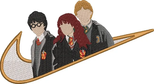 Alternative view of  Harry Potter Trio inside Nike Swoosh 