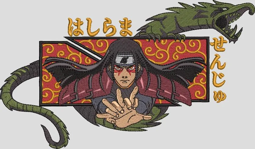 Alternative view of  Hashirama Senju with Wood Dragon Embroidery 