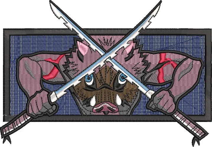 Alternative view of  Inosuke with Dual Swords Patch Style 
