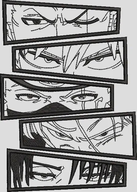 Alternative view of  Intense Anime Eyes Collage Panel 