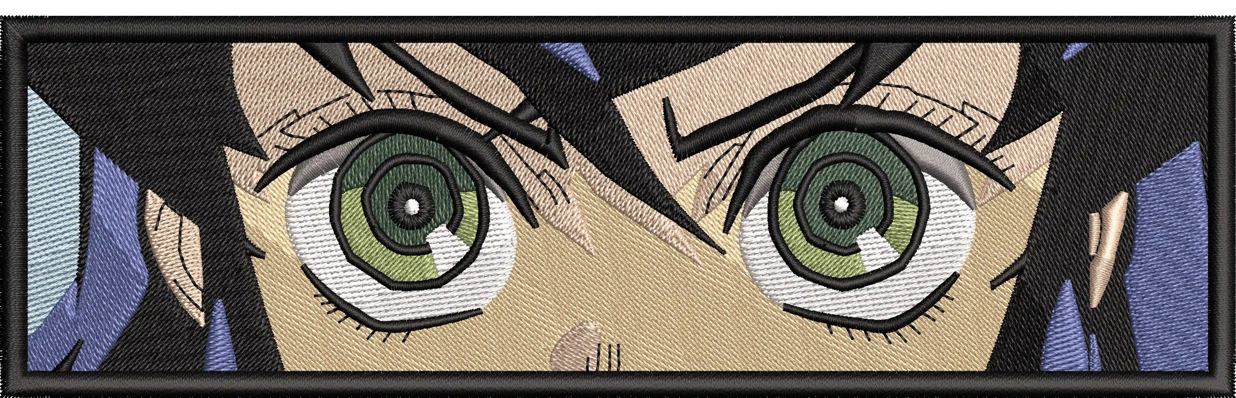 Alternative view of  Intense Green-Eyed Anime Stare Rectangular Patch 