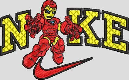 Alternative view of  Iron Man Mascot in Nike Logo 