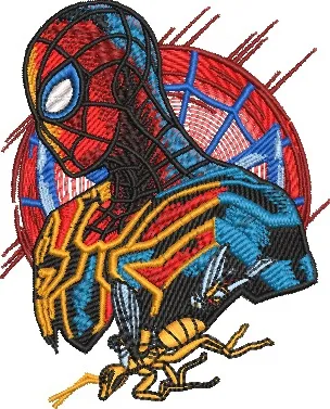 Alternative view of  Iron Spider with Web Background 