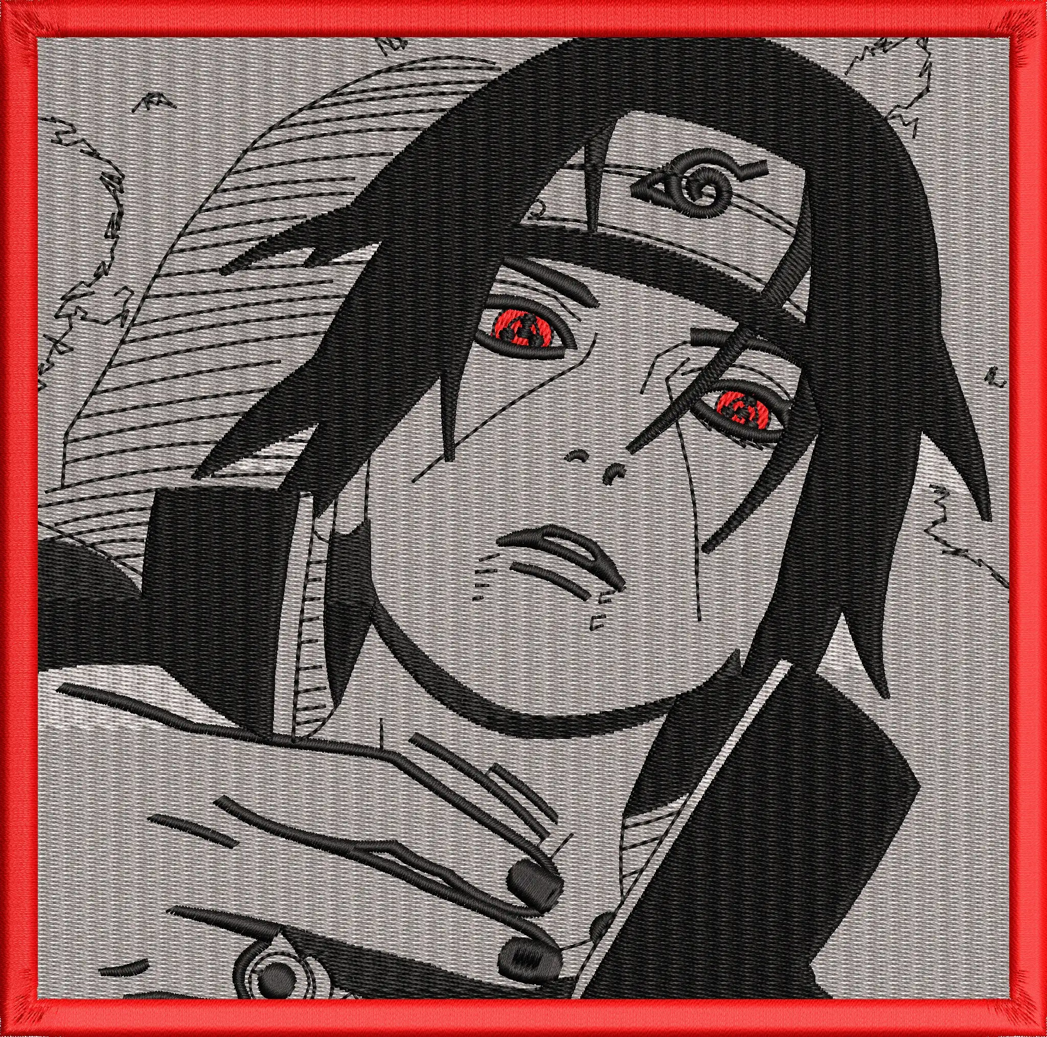 Alternative view of  Itachi Uchiha with Sharingan Embroidery Style 