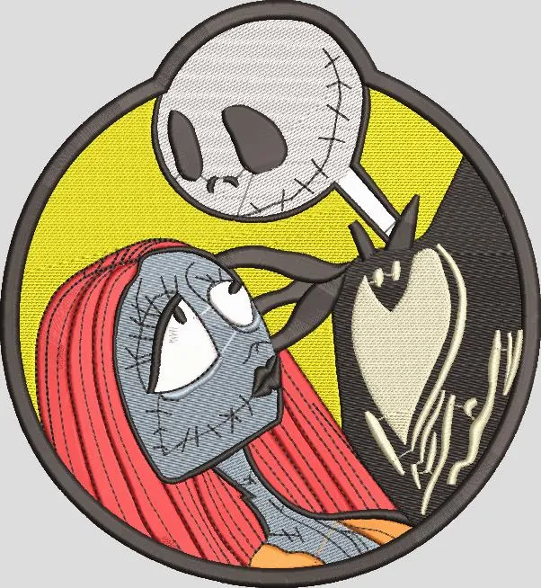 Alternative view of  Jack Skellington and Sally Embroidered Patch 