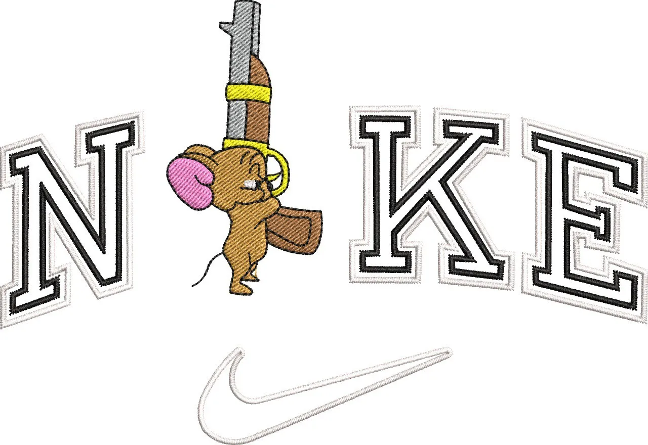 Alternative view of  Jerry with Rifle in Nike Parody Logo 