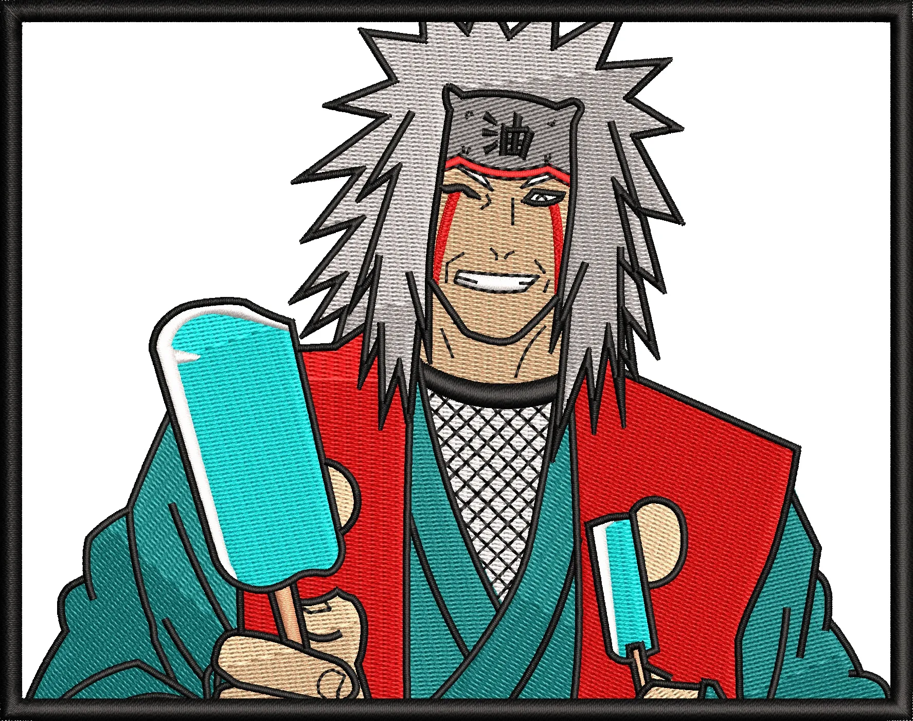 Alternative view of  Jiraiya Holding Blue Popsicles Embroidery 