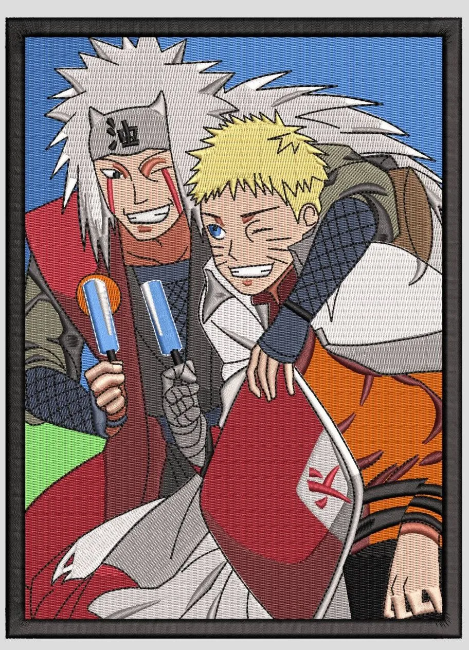 Alternative view of  Jiraiya and Naruto Friendly Pose Embroidery 