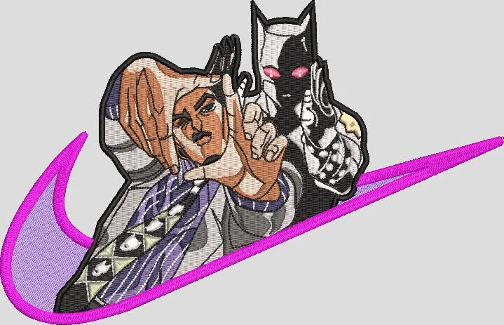 Alternative view of  JoJo Stand User with Stand Inside Pink Nike Swoosh 