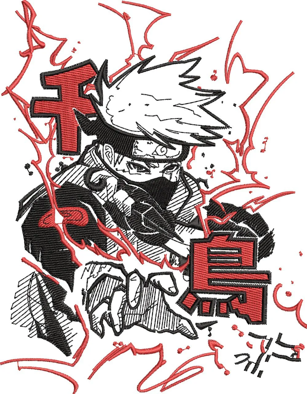 Alternative view of  Kakashi Hatake Chidori Attack Manga Style 
