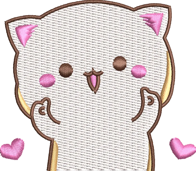 Alternative view of  Kawaii Cat Toast with Pink Hearts 