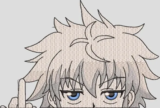 Alternative view of  Killua Zoldyck Peeking with Hand Gesture 