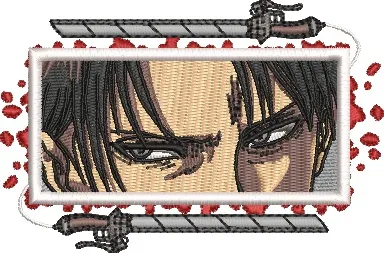 Alternative view of  Levi Ackerman Close Up with Blades and Blood 