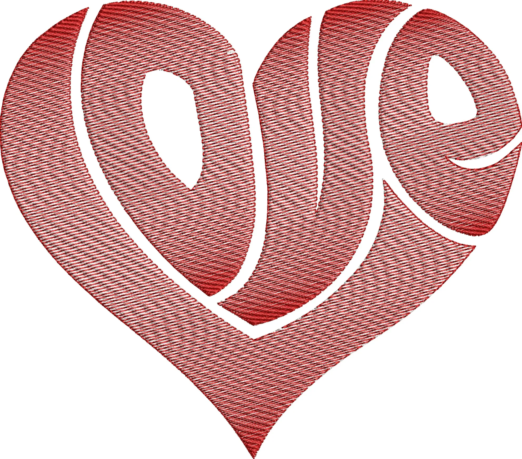 Alternative view of  Love Word Shaped as Heart Embroidery 