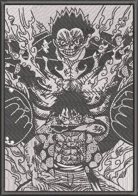 Alternative view of  Luffy Gear Fourth Snakeman with Kaido Silhouette 