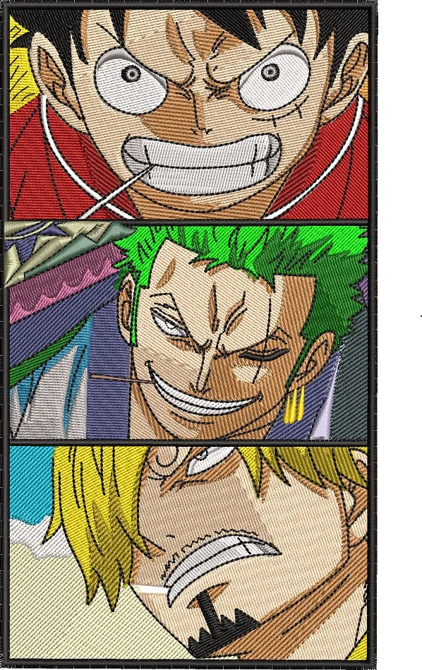 Alternative view of  Luffy Zoro Sanji Embroidered Panel 