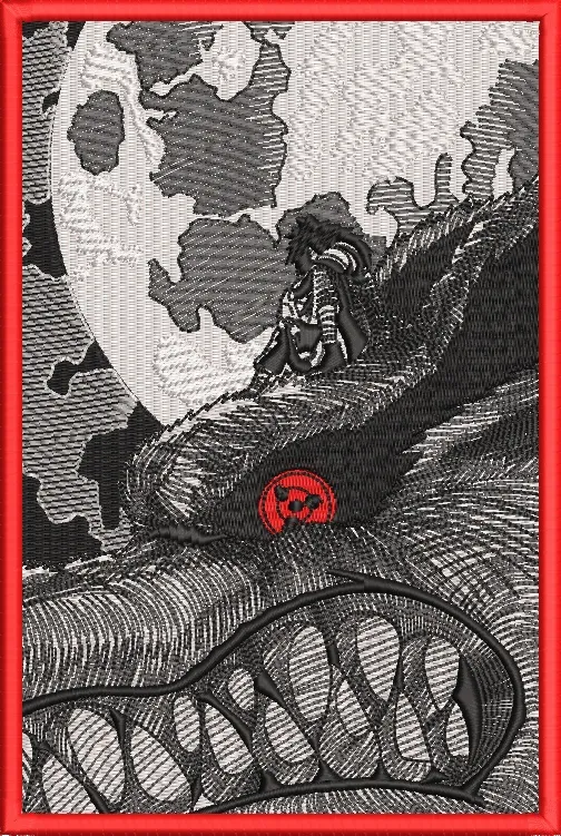 Alternative view of  Madara on Kurama with Full Moon 