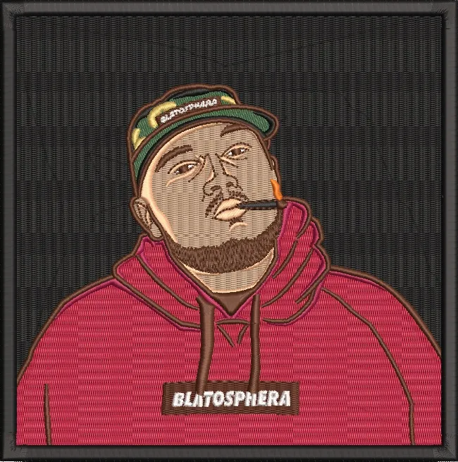 Alternative view of  Man in Red Hoodie with Cigar 