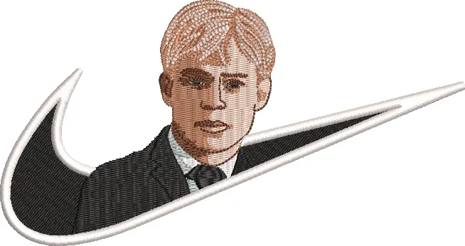 Alternative view of  Man in Suit with Nike Swoosh Logo 