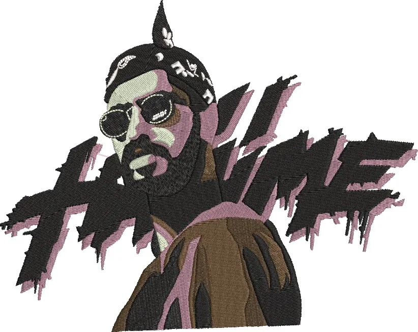 Alternative view of  Man with Bandana Sunglasses and Dripping Text 