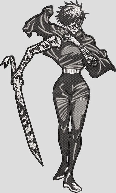 Alternative view of  Megumi Fushiguro with Sword Embroidery Style 