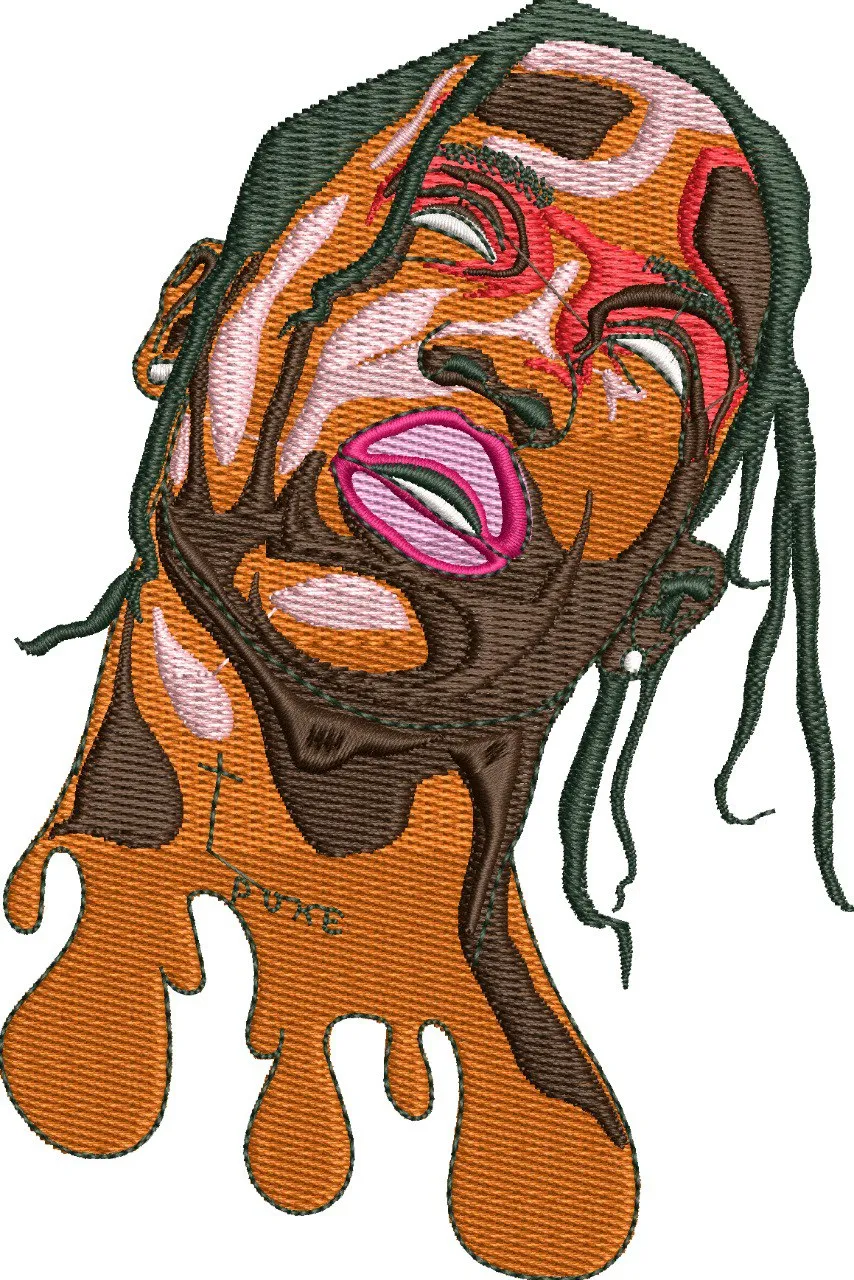 Alternative view of  Melting Embroidered Hip Hop Portrait 