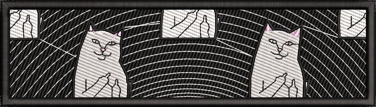 Alternative view of  Meme Cat Double Middle Finger Patch Style 