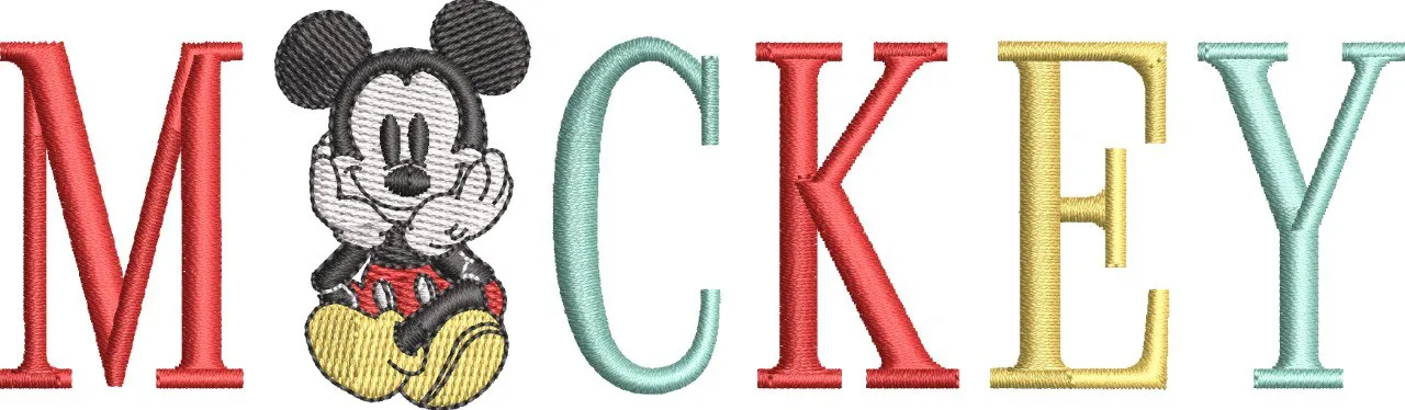 Alternative view of  Mickey Mouse Sitting In Lettering 