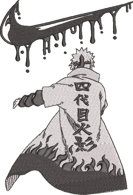 Alternative view of  Minato Namikaze with Dripping Nike Logo 