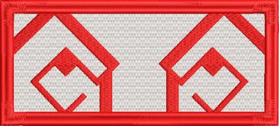 Alternative view of  Minimalist House Emblem with Twin Geometric Designs 