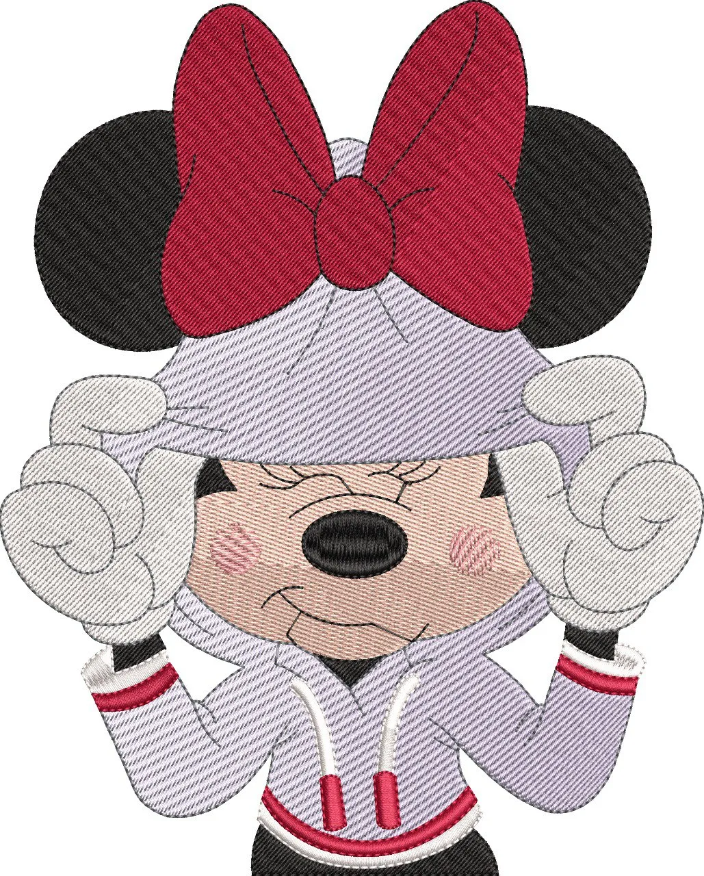 Alternative view of  Minnie Mouse in Hoodie Embroidery 
