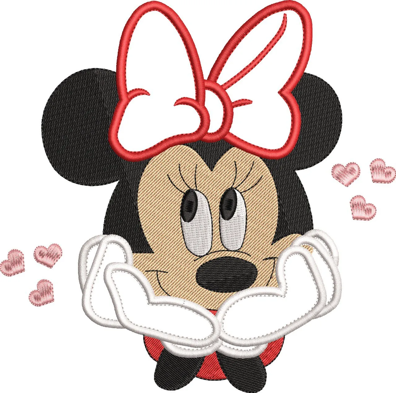 Alternative view of  Minnie Mouse with Red Bow and Pink Hearts 