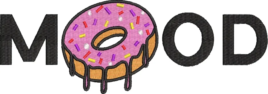 Alternative view of  Mood Donut Embroidery Design 