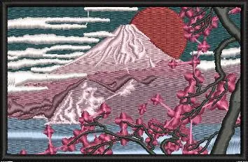 Alternative view of  Mount Fuji with Cherry Blossoms Embroidery 