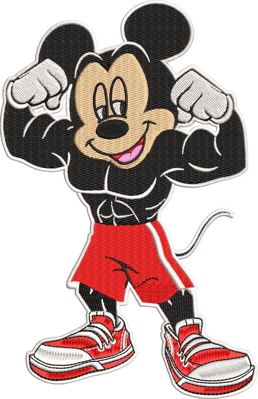 Alternative view of  Muscular Mickey Mouse Flexing 