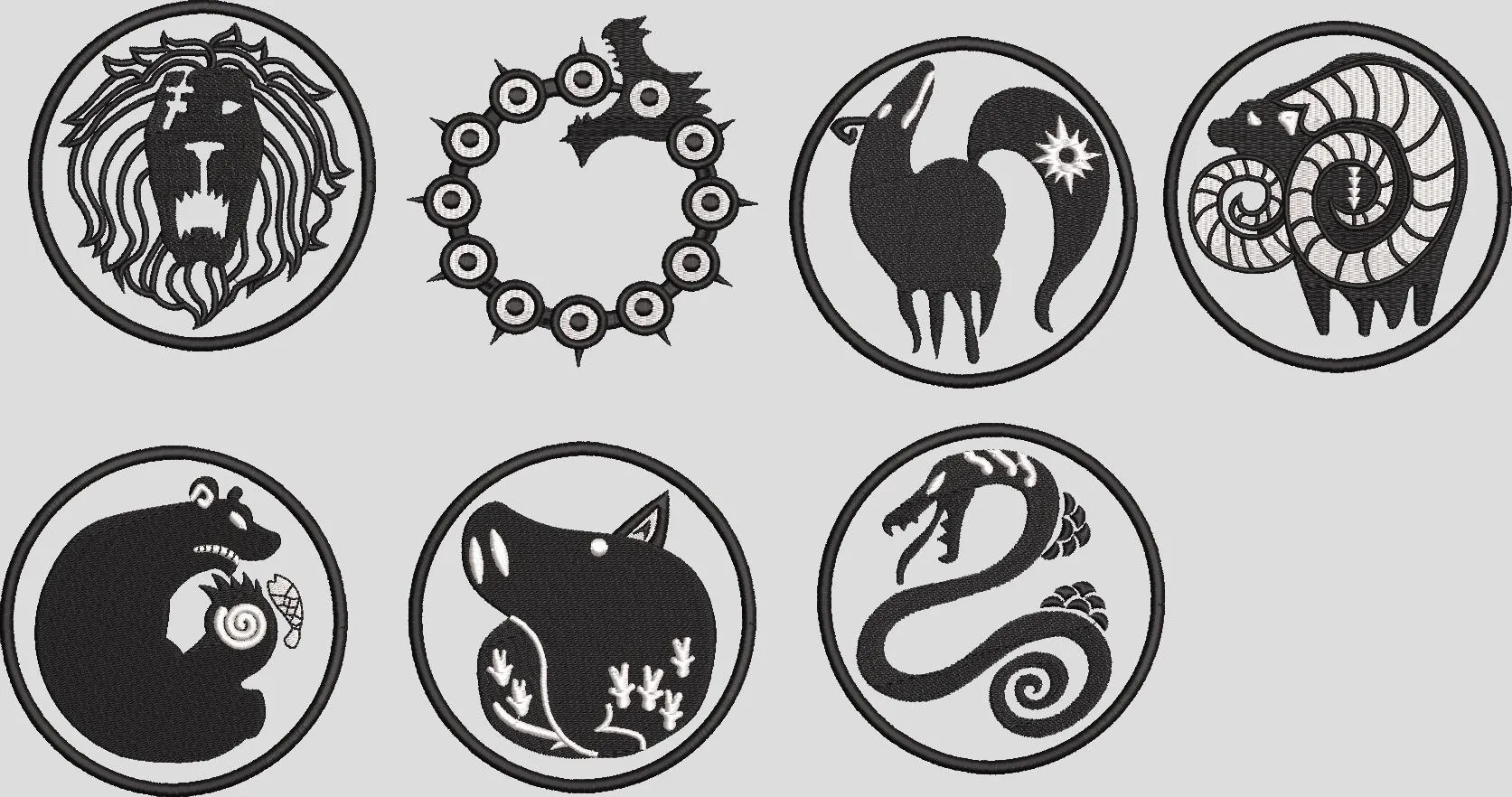 Alternative view of  Mythical Zodiac Animals Emblems 