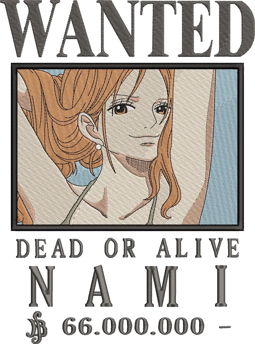Alternative view of  Nami Wanted Poster Embroidery 