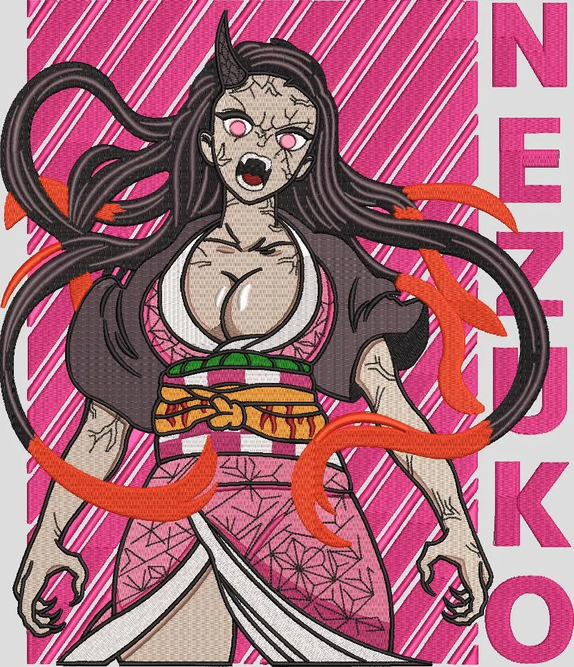 Alternative view of  Nezuko Kamado Demon Form Embroidery 